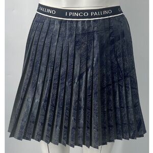 I Pinco Pallino print blue gray short pleated skirt NWT size S